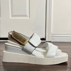 Naked Feet Paradox In Chamois Leather Chunky Platform Wedge Sandals size 10 New